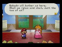 une photo d'Ã©cran de Paper Mario sur Nintendo 64